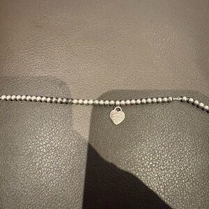 Tiffany & Co. Silver Heart Tag Bead Bracelet